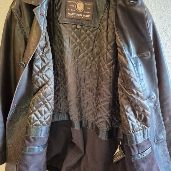 Marc New York Mid-length Leather Jacket - Picture 3 of 7